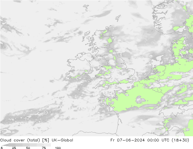 zachmurzenie (suma) UK-Global pt. 07.06.2024 00 UTC