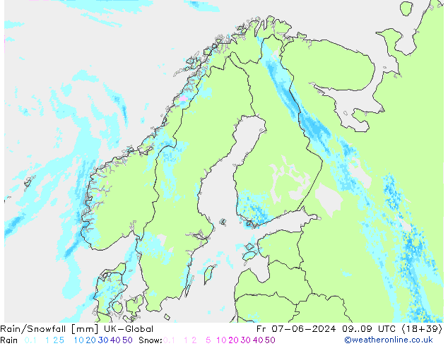 Regen/Sneeuwval UK-Global vr 07.06.2024 09 UTC