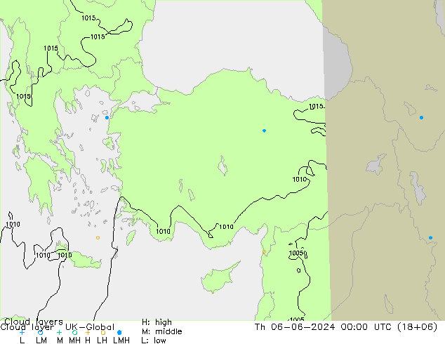 Cloud layer UK-Global Čt 06.06.2024 00 UTC