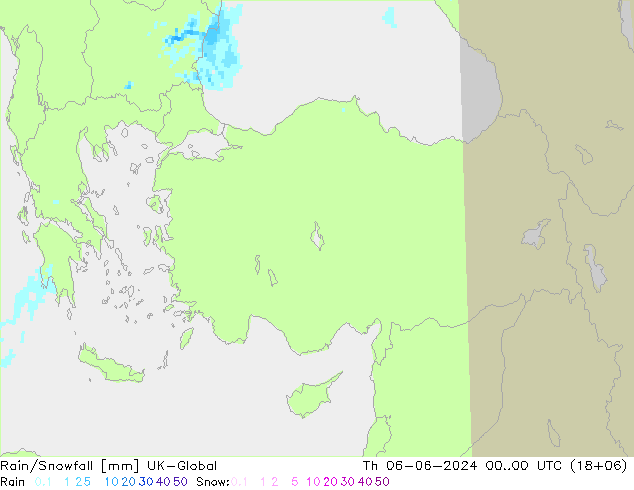 Rain/Snowfall UK-Global Th 06.06.2024 00 UTC