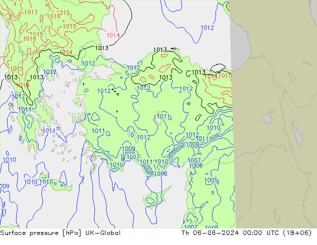 Luchtdruk (Grond) UK-Global do 06.06.2024 00 UTC