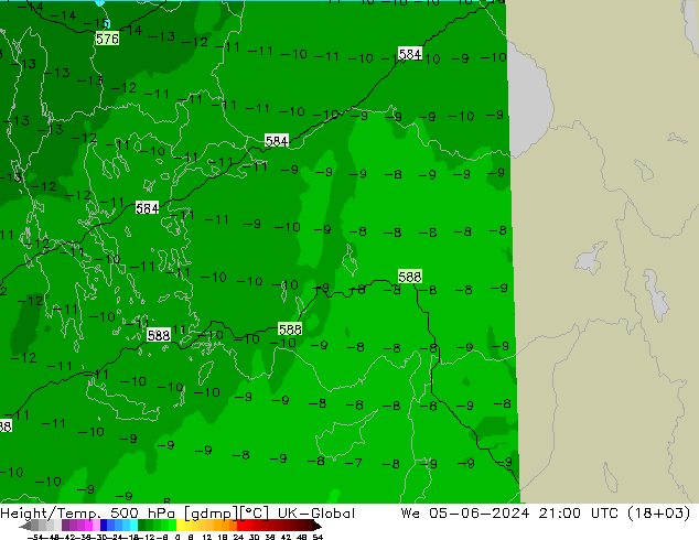 Height/Temp. 500 hPa UK-Global  05.06.2024 21 UTC