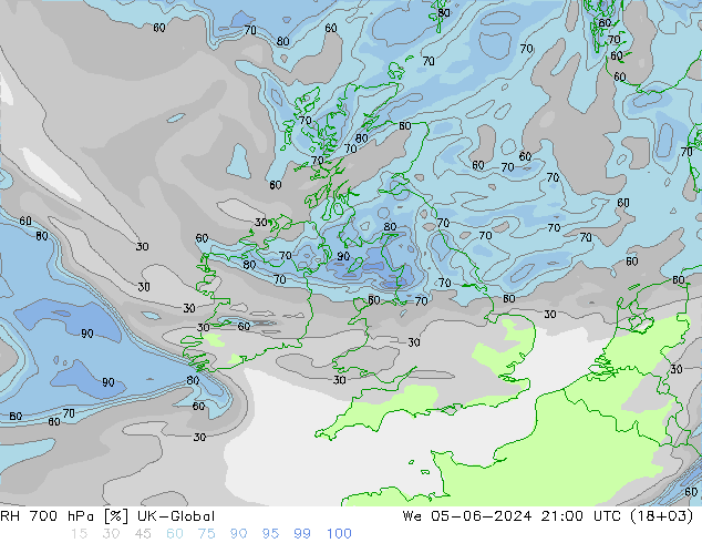 RH 700 hPa UK-Global St 05.06.2024 21 UTC