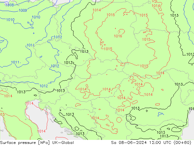 Luchtdruk (Grond) UK-Global za 08.06.2024 12 UTC