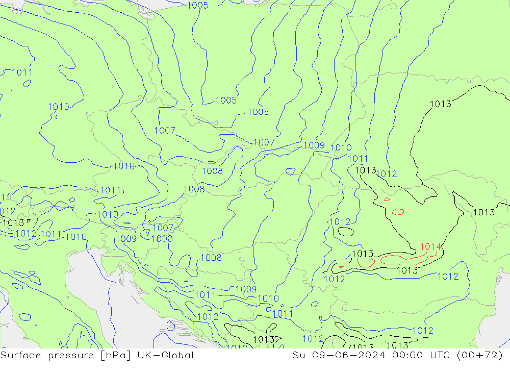 приземное давление UK-Global Вс 09.06.2024 00 UTC