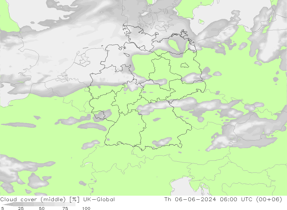 Cloud cover (middle) UK-Global Th 06.06.2024 06 UTC