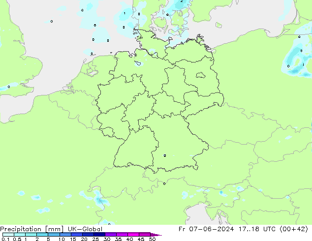 Precipitación UK-Global vie 07.06.2024 18 UTC