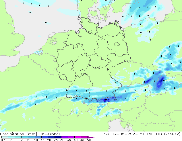 Neerslag UK-Global zo 09.06.2024 00 UTC