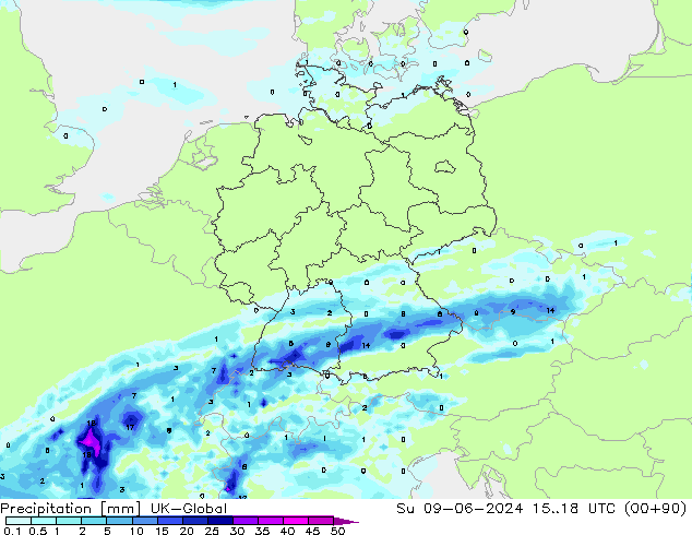 Precipitation UK-Global Su 09.06.2024 18 UTC