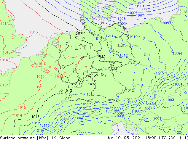 Luchtdruk (Grond) UK-Global ma 10.06.2024 15 UTC