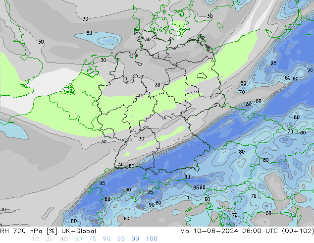 700 hPa Nispi Nem UK-Global Pzt 10.06.2024 06 UTC