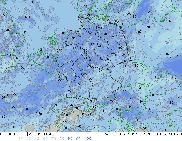 RH 850 hPa UK-Global St 12.06.2024 12 UTC