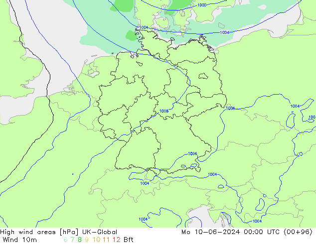 High wind areas UK-Global lun 10.06.2024 00 UTC