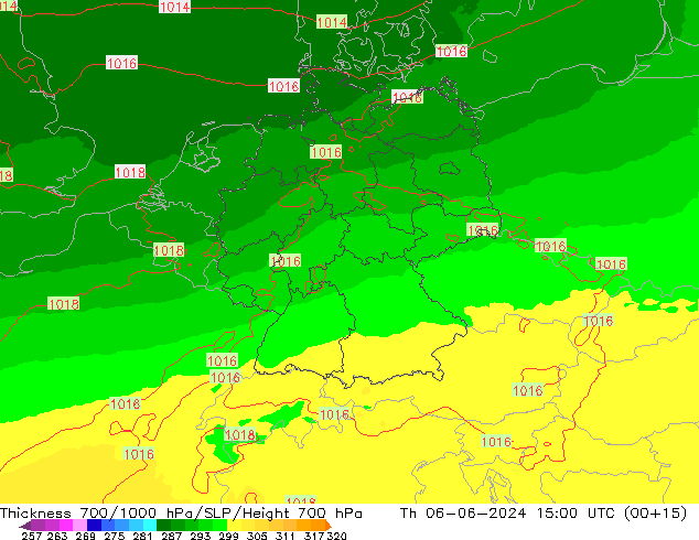 Thck 700-1000 hPa UK-Global Qui 06.06.2024 15 UTC