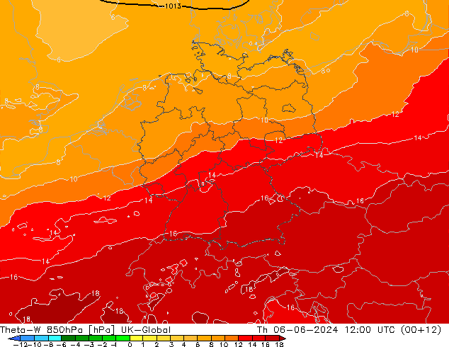 Theta-W 850hPa UK-Global Th 06.06.2024 12 UTC