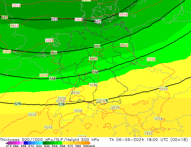 Thck 500-1000hPa UK-Global Th 06.06.2024 18 UTC