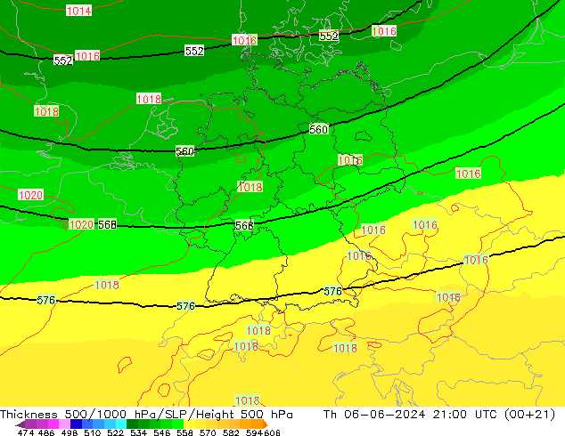 Schichtdicke 500-1000 hPa UK-Global Do 06.06.2024 21 UTC