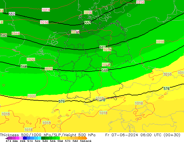 Thck 500-1000hPa UK-Global ven 07.06.2024 06 UTC