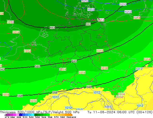 Thck 500-1000hPa UK-Global mar 11.06.2024 06 UTC