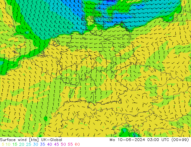 Rüzgar 10 m UK-Global Pzt 10.06.2024 03 UTC