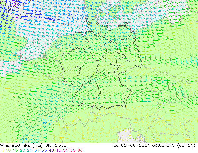 Wind 850 hPa UK-Global Sa 08.06.2024 03 UTC