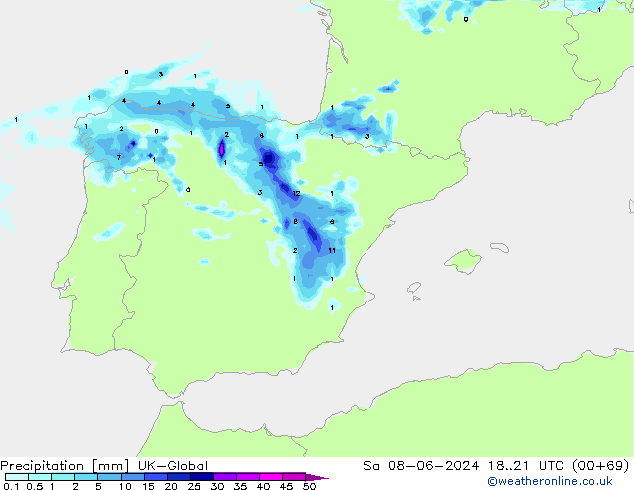 Neerslag UK-Global za 08.06.2024 21 UTC