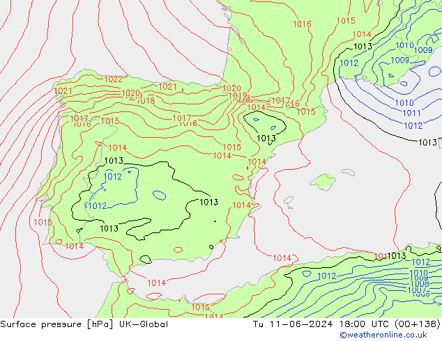 pressão do solo UK-Global Ter 11.06.2024 18 UTC