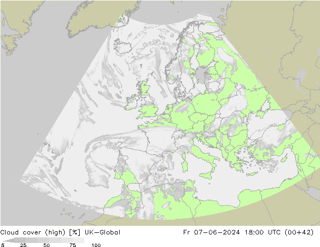 Nuages (élevé) UK-Global ven 07.06.2024 18 UTC