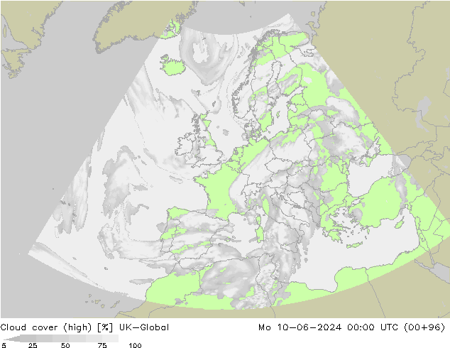 Nuages (élevé) UK-Global lun 10.06.2024 00 UTC