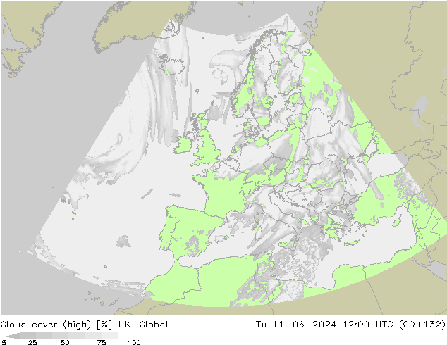 Wolken (hohe) UK-Global Di 11.06.2024 12 UTC