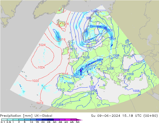 Precipitación UK-Global dom 09.06.2024 18 UTC