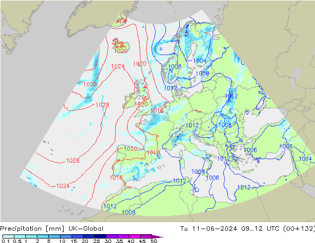 Yağış UK-Global Sa 11.06.2024 12 UTC