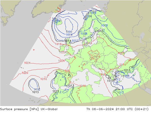 Yer basıncı UK-Global Per 06.06.2024 21 UTC