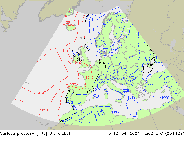 pressão do solo UK-Global Seg 10.06.2024 12 UTC