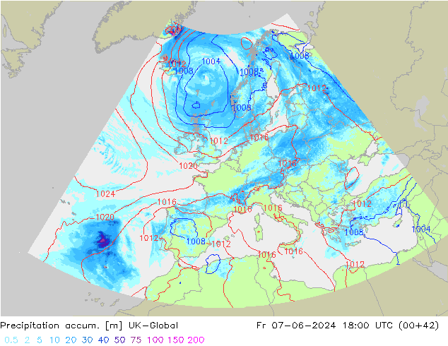 Precipitation accum. UK-Global Sex 07.06.2024 18 UTC