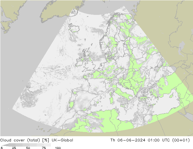 Nubes (total) UK-Global jue 06.06.2024 01 UTC