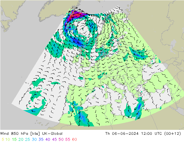  850 hPa UK-Global  06.06.2024 12 UTC