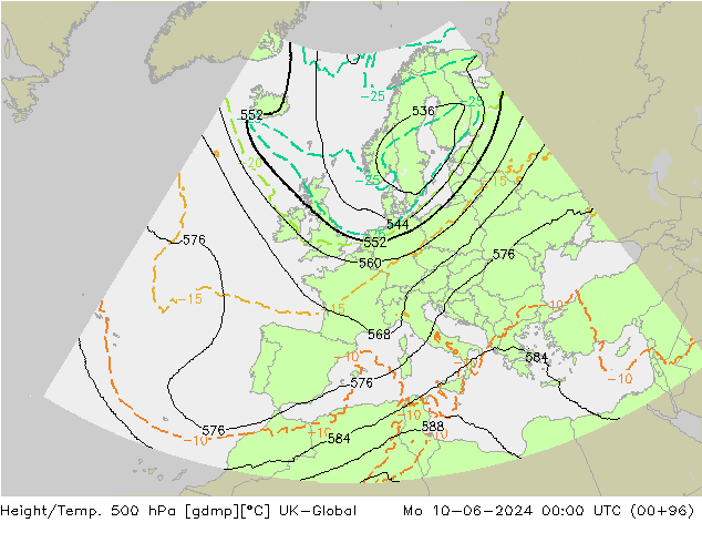 Hoogte/Temp. 500 hPa UK-Global ma 10.06.2024 00 UTC