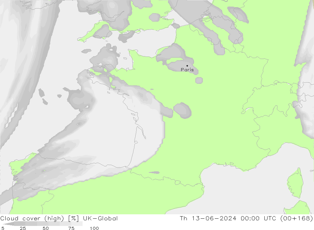 Wolken (hohe) UK-Global Do 13.06.2024 00 UTC