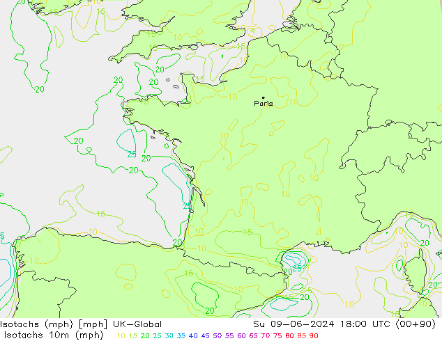 Isotachs (mph) UK-Global Su 09.06.2024 18 UTC