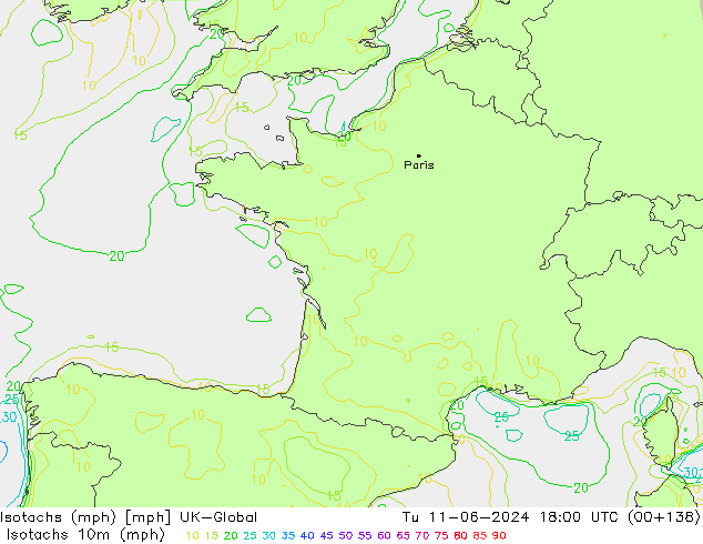 Isotaca (mph) UK-Global mar 11.06.2024 18 UTC