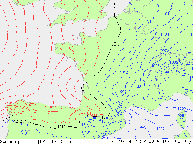 Yer basıncı UK-Global Pzt 10.06.2024 00 UTC