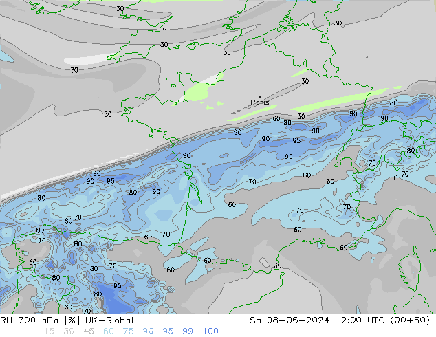 RV 700 hPa UK-Global za 08.06.2024 12 UTC