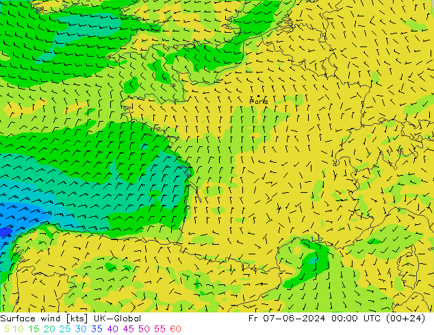 wiatr 10 m UK-Global pt. 07.06.2024 00 UTC