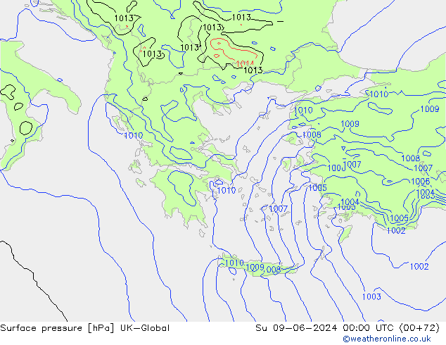 Yer basıncı UK-Global Paz 09.06.2024 00 UTC