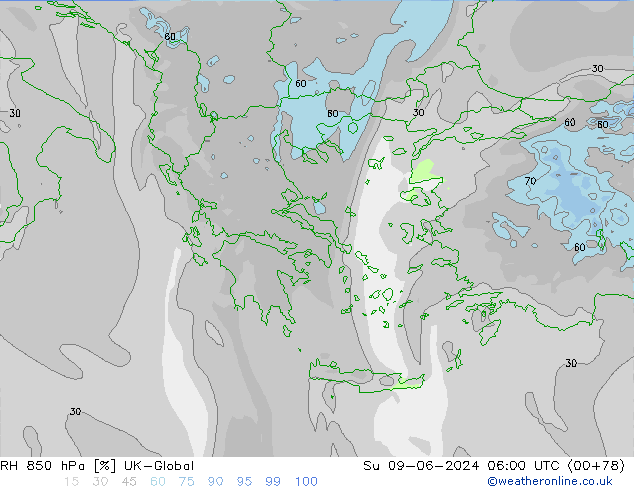 850 hPa Nispi Nem UK-Global Paz 09.06.2024 06 UTC