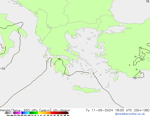 Hoogte/Temp. 950 hPa UK-Global di 11.06.2024 18 UTC