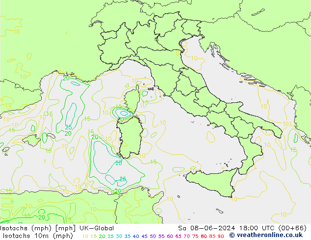 Isotaca (mph) UK-Global sáb 08.06.2024 18 UTC