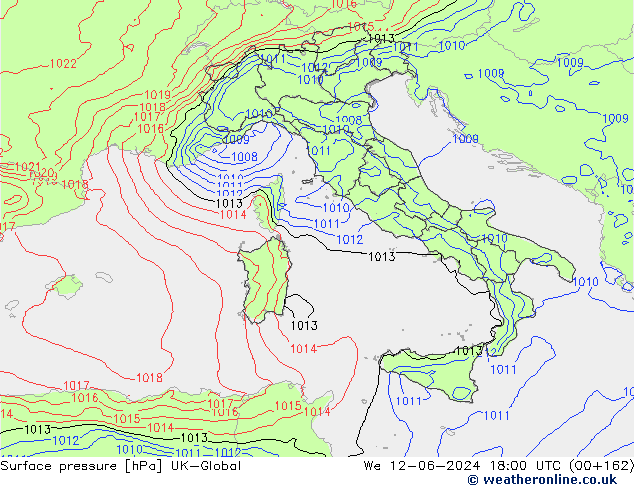 приземное давление UK-Global ср 12.06.2024 18 UTC