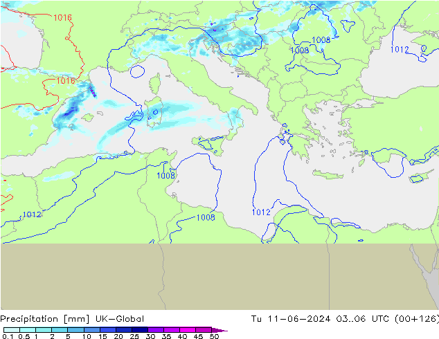 Niederschlag UK-Global Di 11.06.2024 06 UTC